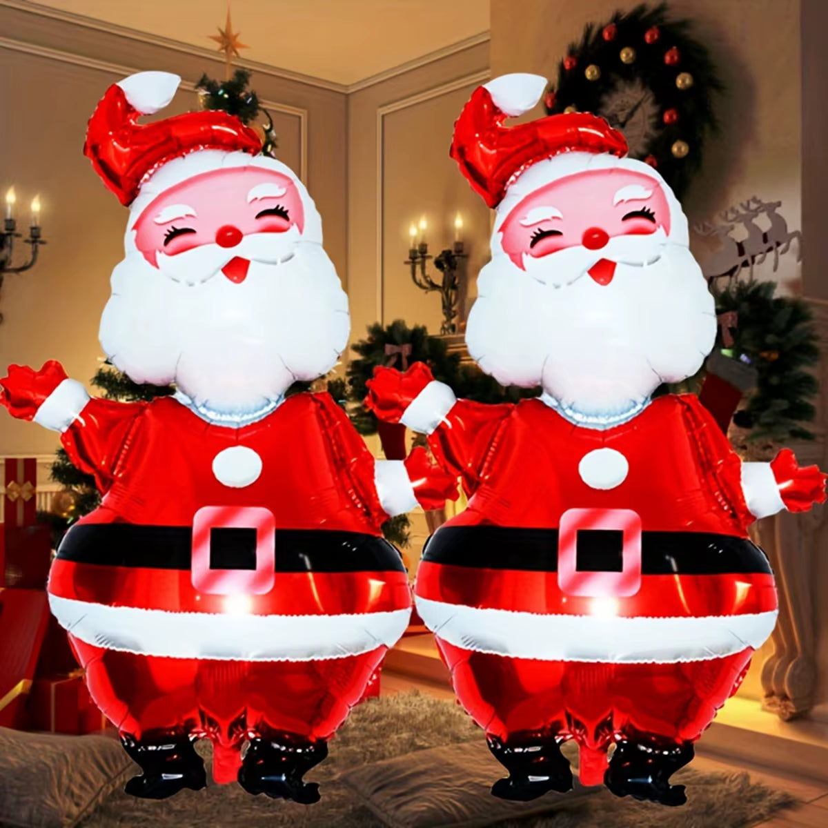 1Pc 119Cm Christmas Balloon Large Santa Claus Decorative Balloon Aluminum Foil Balloon for Christmas Party Decorative Supplies