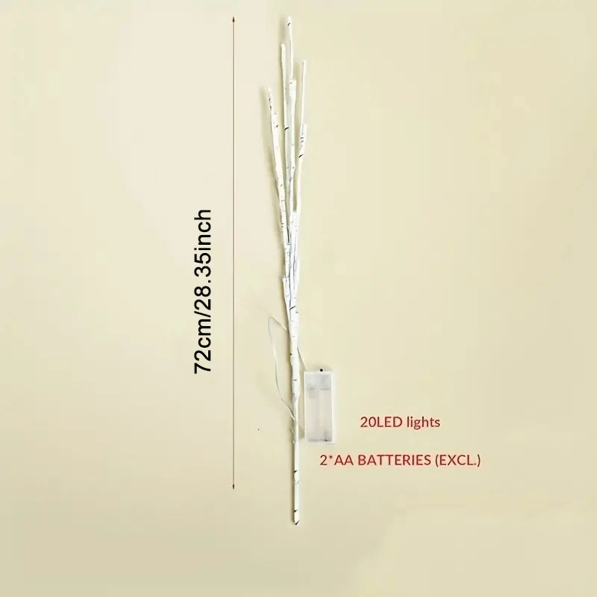 1 PC White Birch Branch Light LED Festive Lights Battery Operated for Christmas Party Wedding Decoration Twig Outdoor Lights