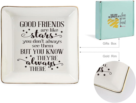 Ceramic Ring Dish Jewelry Tray for Mom Sister Friends, Ceramic