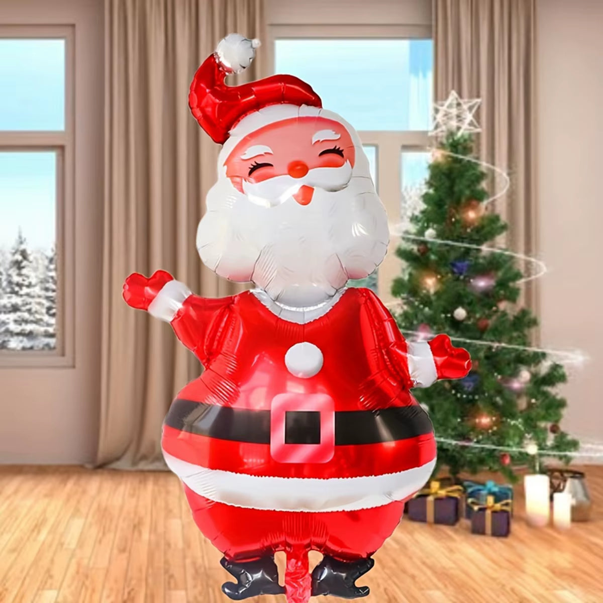 1Pc 119Cm Christmas Balloon Large Santa Claus Decorative Balloon Aluminum Foil Balloon for Christmas Party Decorative Supplies