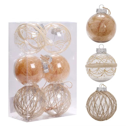 6PCS Christmas Ball Ornaments Christmas Spheres Sequin Painted 8Cm Christmas Ball Set Christmas Supplies Home Decoration New