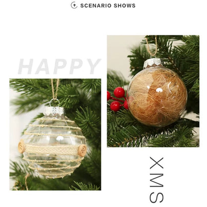 6PCS Christmas Ball Ornaments Christmas Spheres Sequin Painted 8Cm Christmas Ball Set Christmas Supplies Home Decoration New