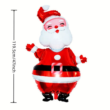 1Pc 119Cm Christmas Balloon Large Santa Claus Decorative Balloon Aluminum Foil Balloon for Christmas Party Decorative Supplies